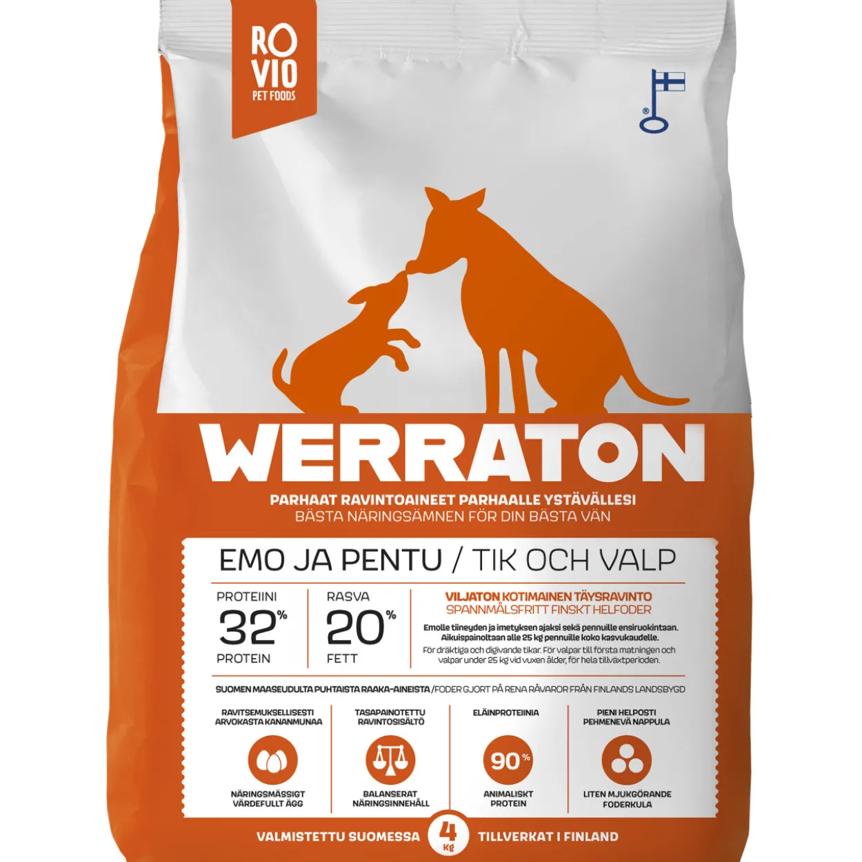 Koiranruoka Werraton 4 kg Emo ja pentu