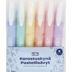Korostuskynä Iisi 6 kpl pastellisävyt