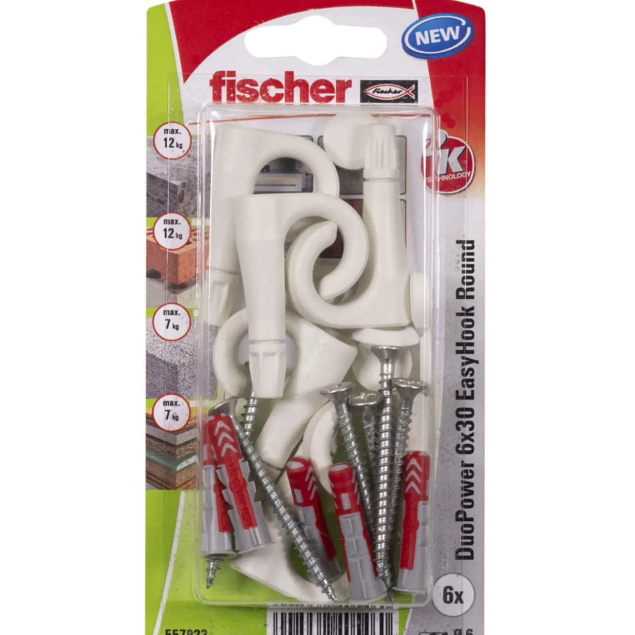 Koukku Fischer DuoPower 6x30 EasyHook, 6 kpl