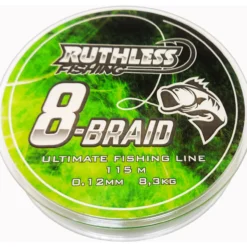 Kuitusiima Ruthless Fishing 8-Braid, 115 m, kirkkaan vihreä