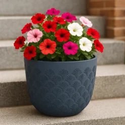 Kukkaruukku Multy Home Scalloped 30 cm, sininen