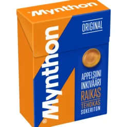 Kurkkupastilli Mynthon 85 g Appelsiini-Inkivääri sokeriton