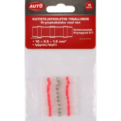 Kutistejatkoliitin tinalla 10 kpl 0,5-1,5 mm²