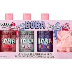 Lahjapakkaus Bubble T suihkugeeli 3 x 300ml + pesusieni