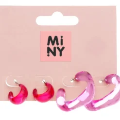 Lasten rengaskorvakorut Miny pinkki/läpinäkyvä 2 pr/pkt