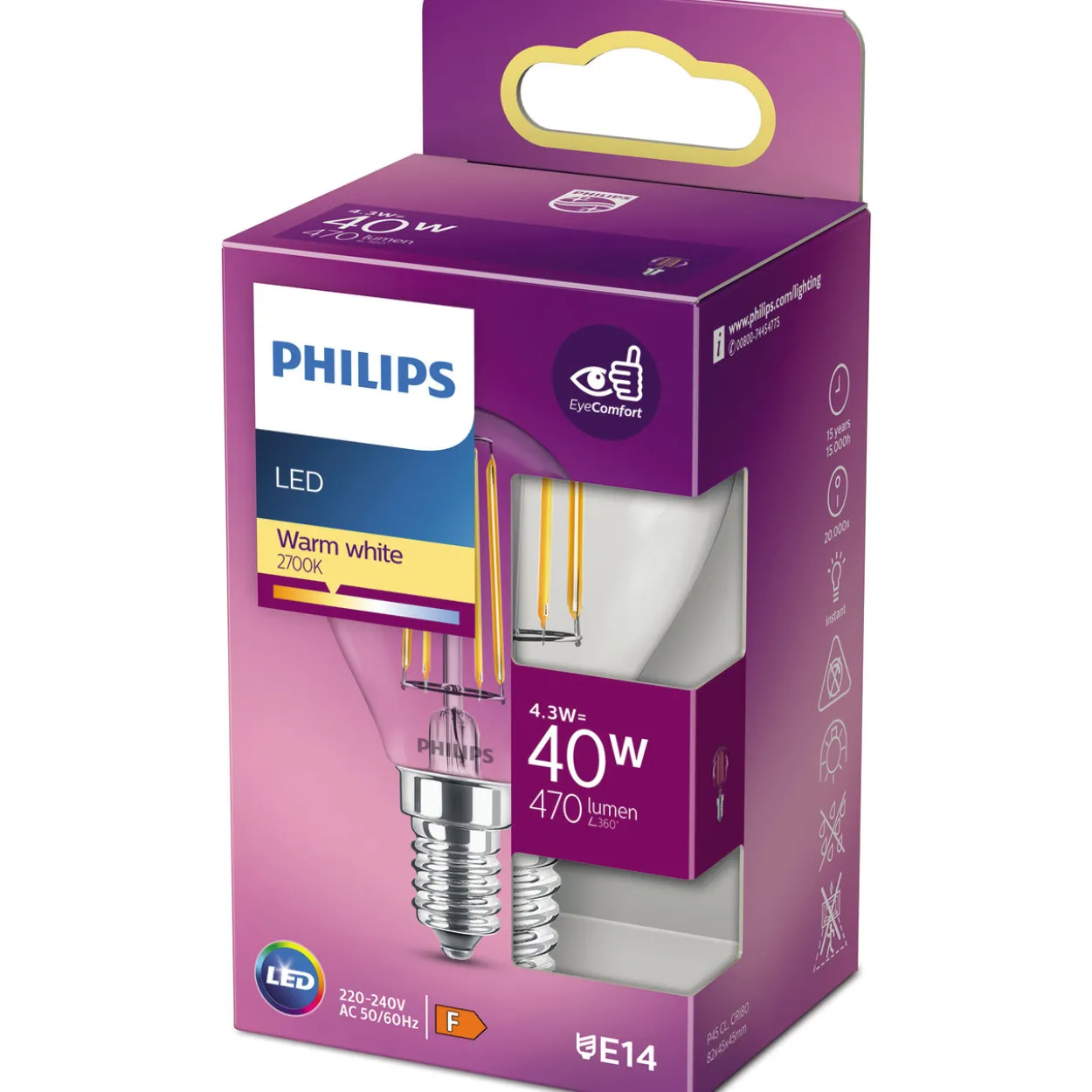 LED-kynttilälamppu Philips 40 W E14
