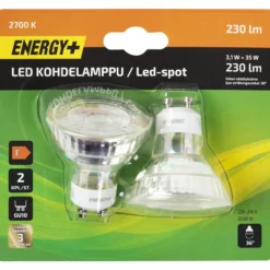 LED-lamppu 230 lm PAR16 GU10 2 kpl