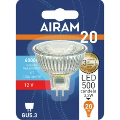LED-lamppu MR16 3,2 W GU5.3 12V, 4000K 230 lm