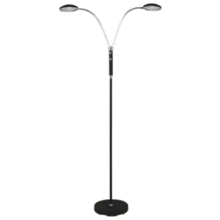 LED-lattiavalaisin Aneta Lighting Hero, 2-osainen, musta/kromi