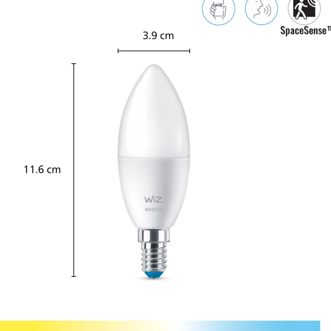LED-älylamppu Wiz WHITE 2700-6500K 470 lm Wi-Fi C37 E14