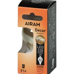 LED-mainoslamppu AMBER antiikki 2,5W 225lm E14 2200K kirkas