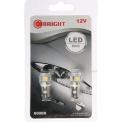 LED-polttimopari C-Bright 12V BA9S valkoinen (12929 4W)