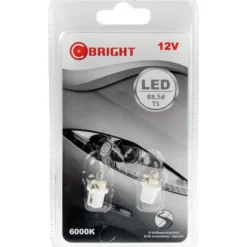 LED-polttimopari C-Bright 12V B8,5D valkoinen (1661, 1.2W)