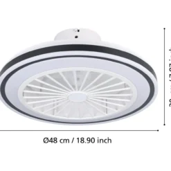 LED-tuuletinvalaisin Eglo Almeria valkoinen/musta 3 x 8,5 W, IP20