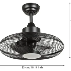 LED-tuuletinvalaisin Eglo Igeldo musta 15 W, IP20
