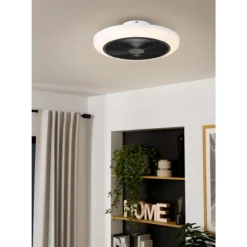 LED-tuuletinvalaisin Eglo Sayulita, valkoinen/harmaa