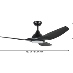 LED-tuuletinvalaisin Eglo Tunitas musta 16 W, IP20