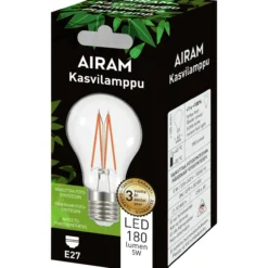 LED 5W E27 kirkas filament kasvilamppu, 180lm