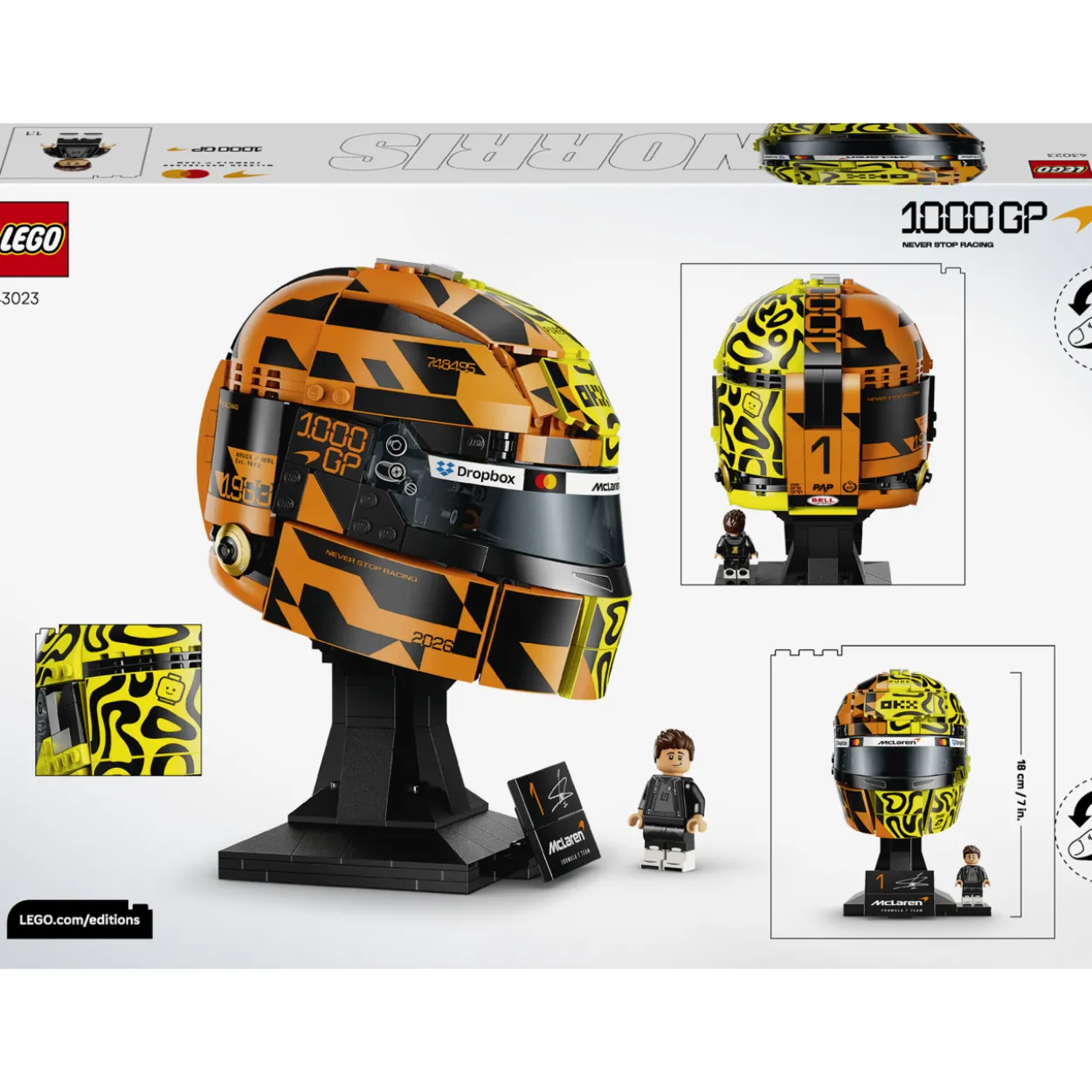 LEGO Editions Vehicles 43023 McLaren Mastercard F1® Team ‑kypärä – Lando Norris