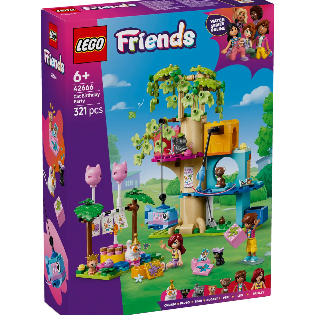 LEGO Friends 42666 Kissan synttärijuhlat ja puumaja