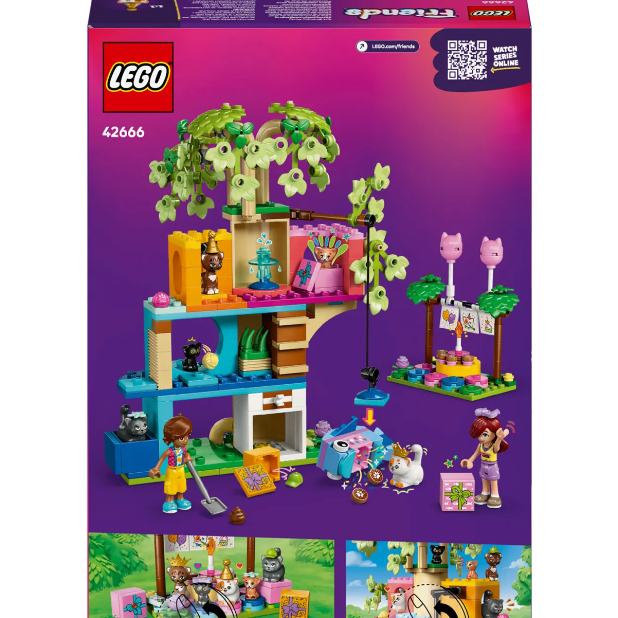 LEGO Friends 42666 Kissan synttärijuhlat ja puumaja