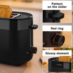 Leivänpaahdin Bosch MyMoment, musta