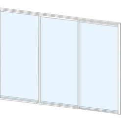 Liukulasiovi 3-os aukkoon 2870 x 2100 mm, valkoinen profiili