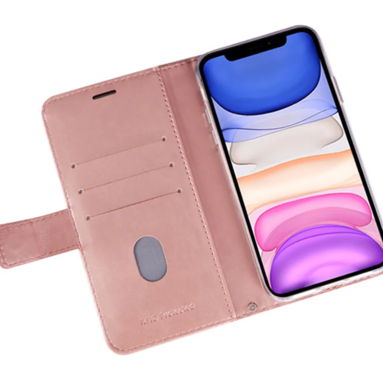 Lompakkolaukku Mobia iPhone 7/8/SE2020/SE2022, ruusukulta