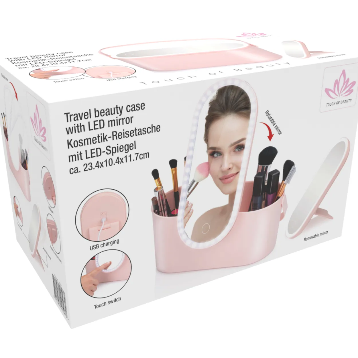 Matkakauneuslaukku Touch Of Beauty LED-valo