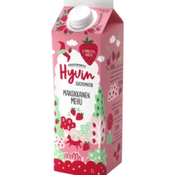 Mehujuoma Juustoportti 1 l Hyvin mansikkainen