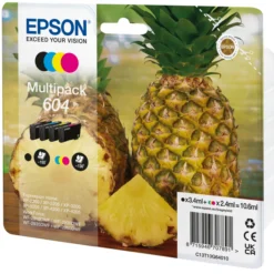Mustekasettipakkaus Epson Ananas 604, 4 väriä (3,4 ml + 3 x 2,4 ml)