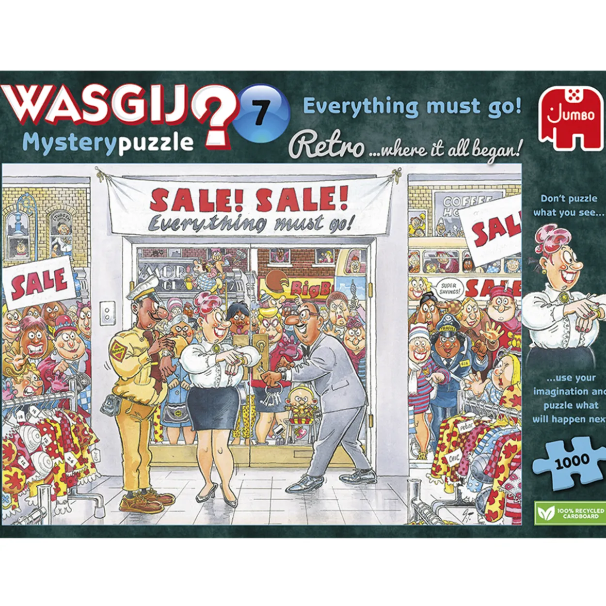 Palapeli Jumbo 1000 palaa Wasgij Retro Mystery 7 Everything Must Go