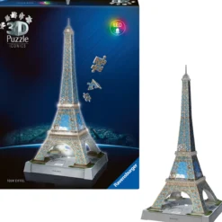 Palapeli Ravensburger 216 palaa Iconics La Tour Eiffel valolla