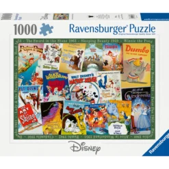 Palapeli Ravensburger 1000 palaa Disney Vintage Movie Post.