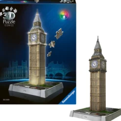 Palapeli Ravensburger 216 palaa Iconics Big Ben valolla