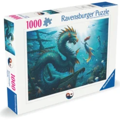 Palapeli Ravensburger 1000 palaa Enchanted Depths Dragon Mermaid