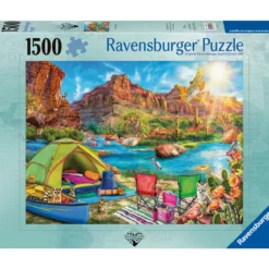 Palapeli Ravensburger 1500 palaa Canyon Camping