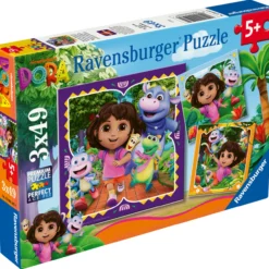 Palapeli Ravensburger 3 x 49 palaa Dora the Explorer