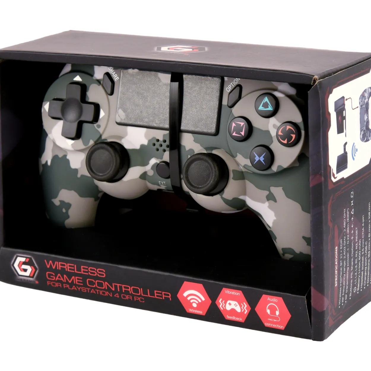 Peliohjain Gembird PS4 BT Camo