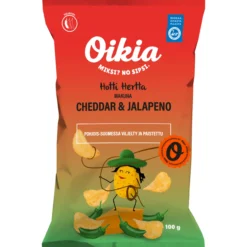 Perunalastu Oikia 100 g Cheddar ja Jalapeno