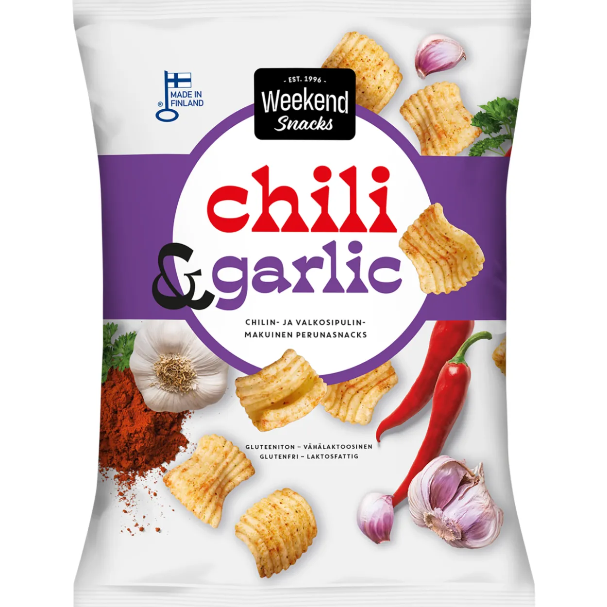 Perunasnack Weekend Snacks 180 g Chili & Garlic 180g