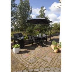 Päivänvarjo Parco Volterra,Ø300 cm, tummanharmaa