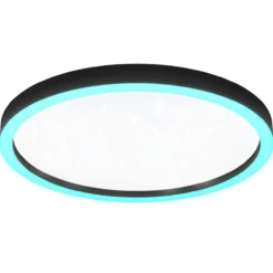 Plafondi EGLO connect.z Montemorelos-z led 34,5W Ø57cm musta/valkoinen, kristalliefekti