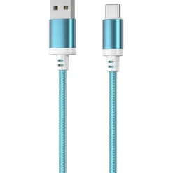 Punottu kaapeli Mobia USB-A, USB-C 30 W sininen, 2 m
