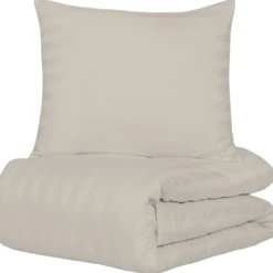 Pussilakanasetti Kotikulta Selected 150 x 210 cm Raita puuvillasatiini beige
