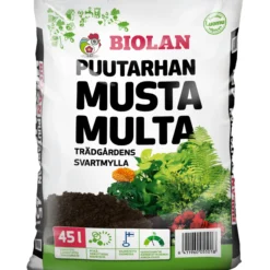 Puutarhan musta multa Biolan 45 l