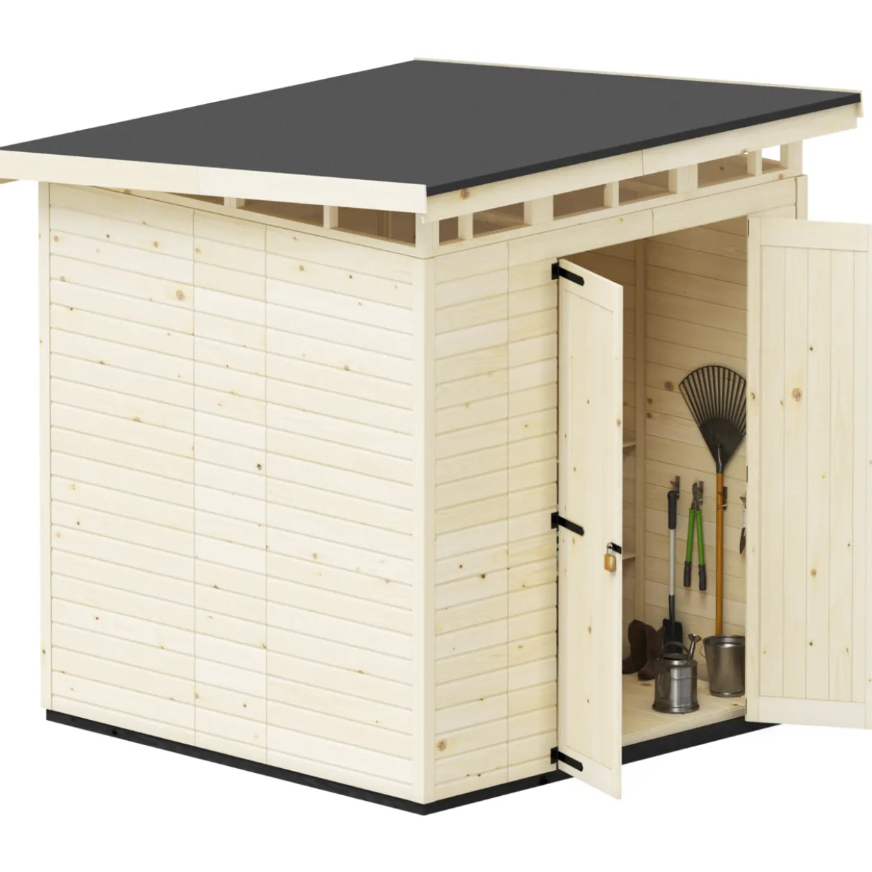 Puutarhavaja Upyard Strongbox XL, 203 x 203 x 230 cm, luonnollinen väri