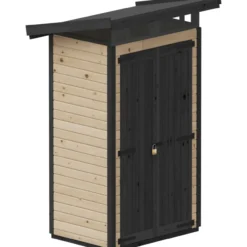 Puutarhavaja Upyard Strongbox S, 127 x 87 x 220 cm, ruskea/musta