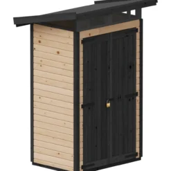 Puutarhavaja Upyard Strongbox S, 127 x 87 x 220 cm, ruskea/musta