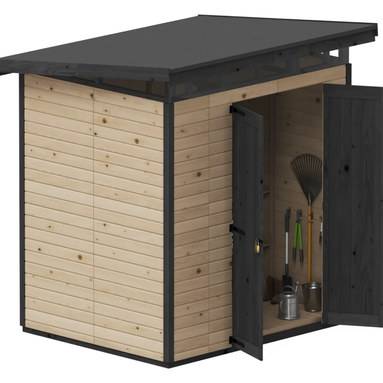 Puutarhavaja Upyard Strongbox L, 203 x 163 x 225 cm, ruskea/musta